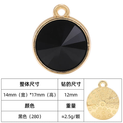 12mm satellite single hanging glass diamond single-hole alloy pendant inlaid with round crystal diamond earrings jewelry DIY accessories