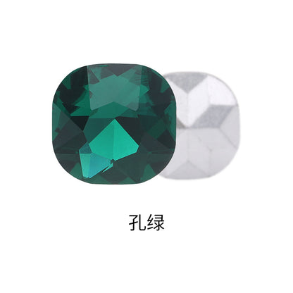 Fat square pointed sole special-shaped diamond earrings, nail art diamond accessories, shoes, bags, clothing, crystal accessories, pointed sole fat square diamonds