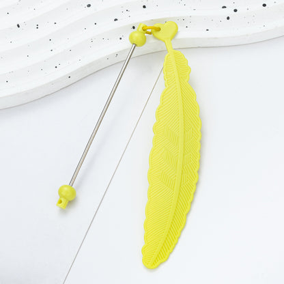 Plastic Feather Bookmark - Cartoon Pendant Children Handmade Beaded Reading Mark Book Holder