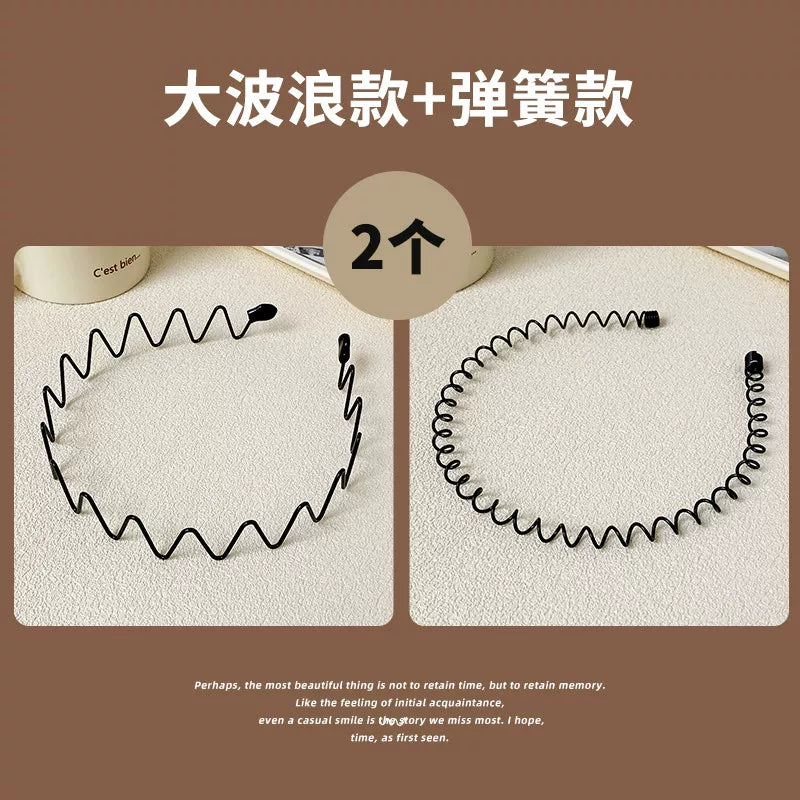 Simple black metal headband for women's face washing, sports invisible men's hairband fixed headband that does not tighten hair clips