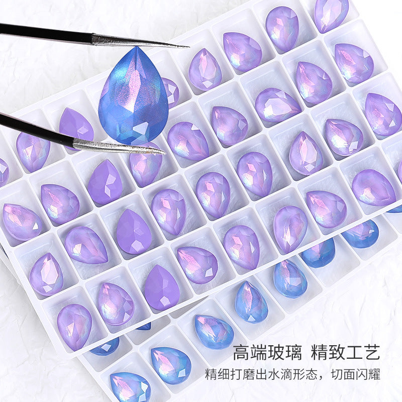 Aurora Mocha waterdrop rhinestone cut is evenly colored, wear-resistant nail nail diamond, phone case and diamond-shaped mocha pointed bottom waterdrop rhinestone