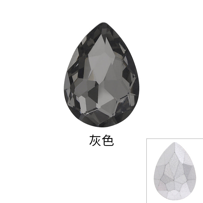 Drop Shape Diamond, Real Silver Plated Bottom Glass, Rhinestone Luggage, Hair Accessories, Accessories, Culet Drop Diamond