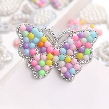 Rabbit Rhinestone Pearl Patch - Hot Diamond Sticker Clothes Shoes Flower Hair Accessories