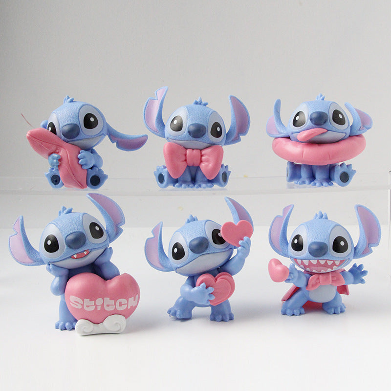 Genuine Stitch warm powder series blind box cute anime peripheral figure desktop ornament doll birthday gift