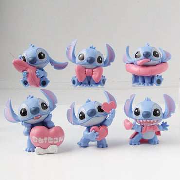 Genuine Stitch warm powder series blind box cute anime peripheral figure desktop ornament doll birthday gift