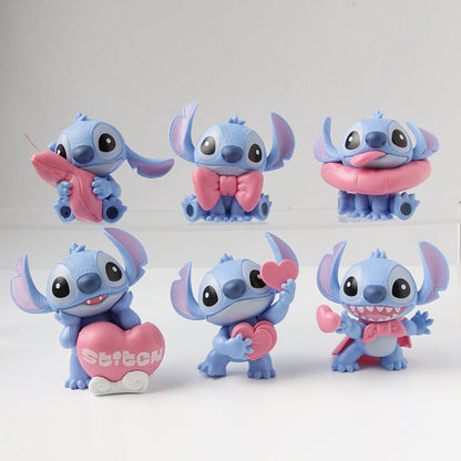Genuine Stitch warm powder series blind box cute anime peripheral figure desktop ornament doll birthday gift