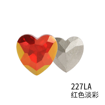 Xichuan heart-shaped light color LA series peach heart pointed bottom glass rhinestone DIY phone case accessories pointed bottom diamond sticker