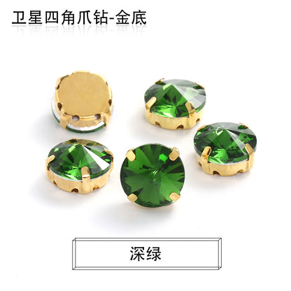 Xichuan new gold background satellite square corner hand sewing drill claw drill DIY clothing collar dress accessories material wholesale
