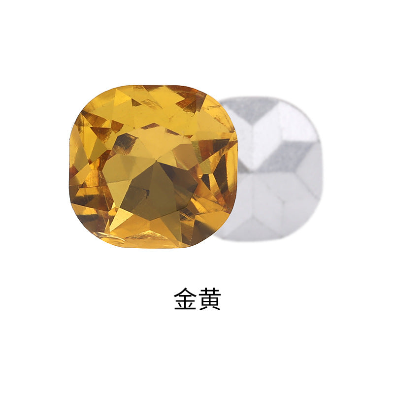 Fat square pointed sole special-shaped diamond earrings, nail art diamond accessories, shoes, bags, clothing, crystal accessories, pointed sole fat square diamonds
