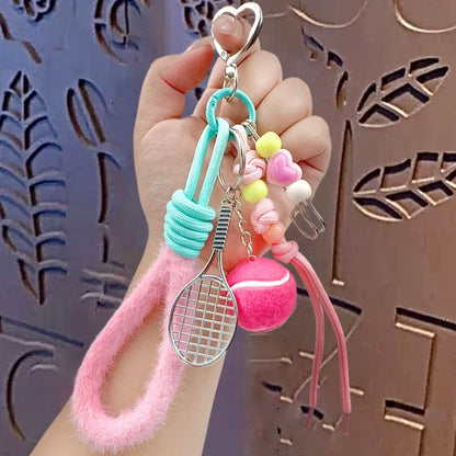 miu tennis rope keychain school bag pendant cute couple bag key chain charm small gift wholesale