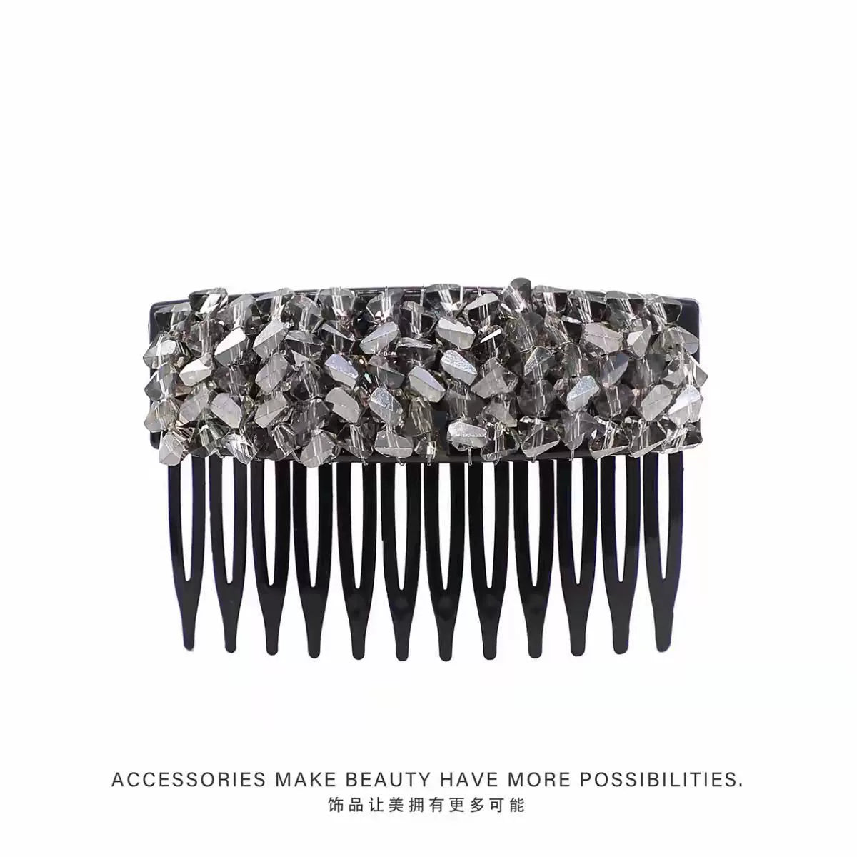 Elegant light luxury rhinestone hair comb, high-end inverted comb hair accessory, new style of bangs and loose hair organizer, side hair clip