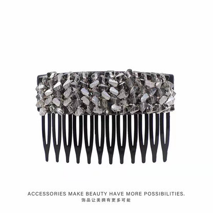 Elegant light luxury rhinestone hair comb, high-end inverted comb hair accessory, new style of bangs and loose hair organizer, side hair clip