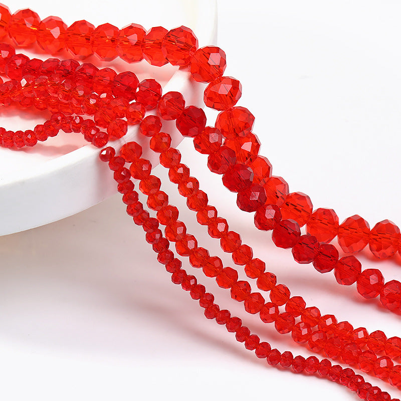 Glass Crystal Beads Loose Beads - Wheel Faceted Bracelets Necklace Accessories Crystal Flat Beads