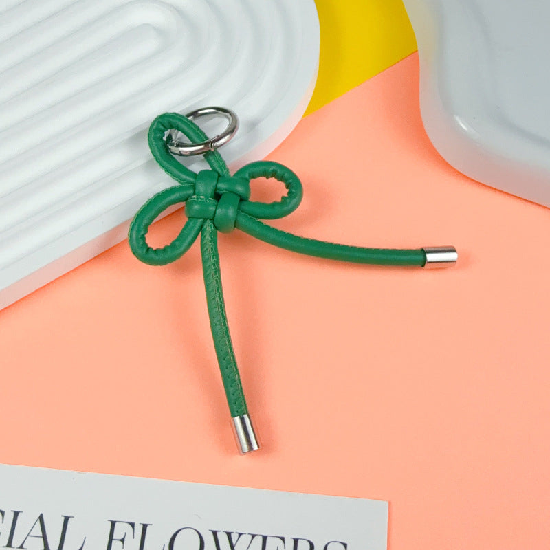 Creative PU leather Chinese knot keychain pendant accessories couple miu bag keychain pendant small gift