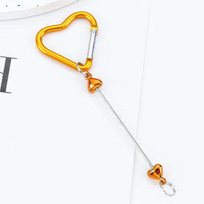 DIY Beaded Love Carabiner - Metal Bag Hook Jewelry Outdoor Kettle Backpack Carabiner