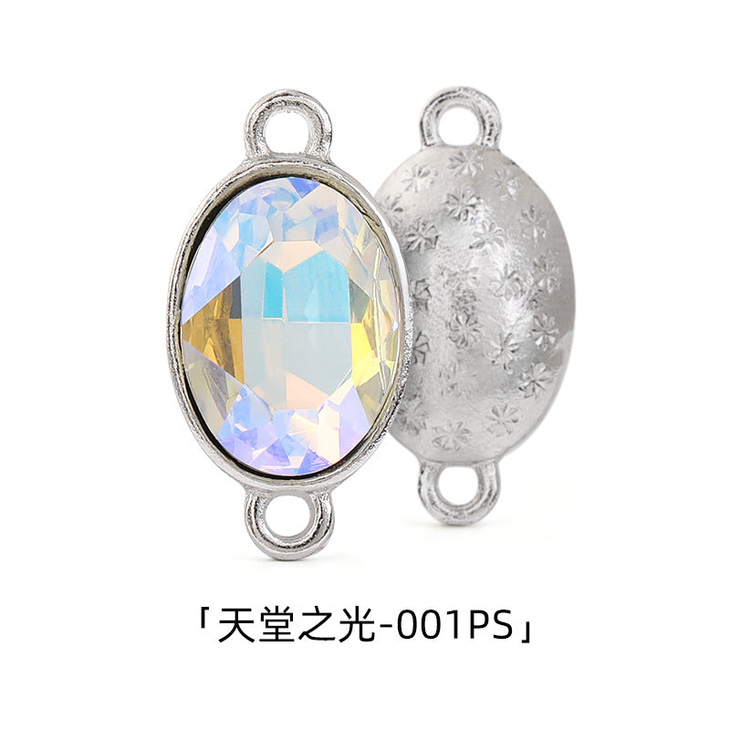 Oval 10*14mm double hanging zinc alloy silver chain headband pendant clothing DIY accessories hairpin headband hanging