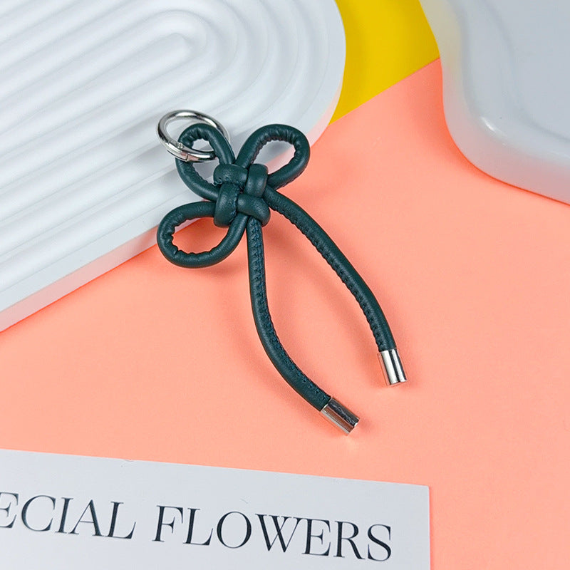 Creative PU leather Chinese knot keychain pendant accessories couple miu bag keychain pendant small gift