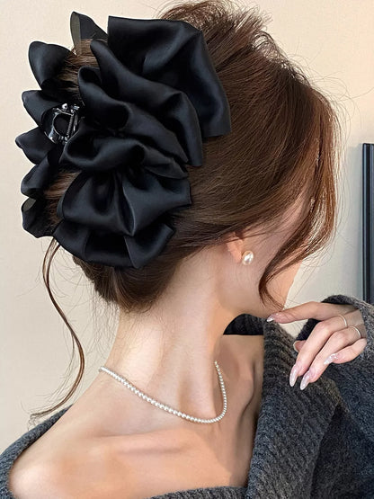 High-end cloud bubble grab clip for women, large Korean elegant temperament, back bun, shark hair clip, hair clip headwear