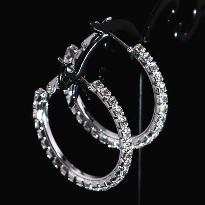 2-4-6-8-10cm oversized earrings exaggerated earrings european and american round rhinestone geometric hoop earrings for women cross-border