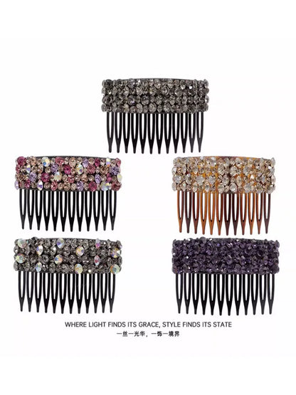 Korean Dongdaemun High-End Rhinestone Hair Comb Inverted Comb for Women, Sophisticated Elegance New Loose Hair Styling Tool Hair Clip