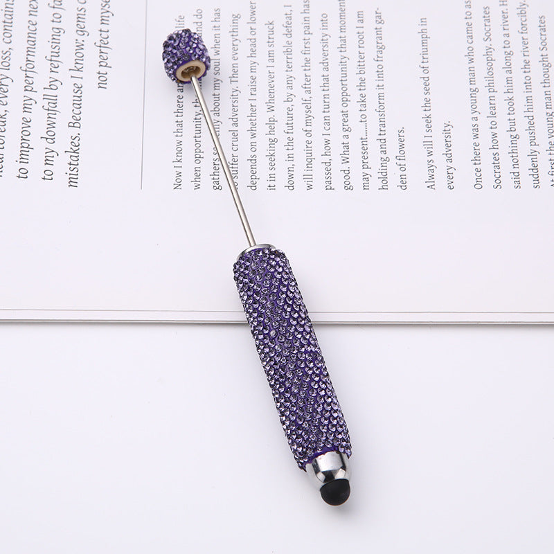 Source wholesale DIY touch screen full diamond ballpoint pen AB dazzling faience clay diamond ballpoint pen cross-border hot selling handmade gifts