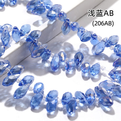 Water Drop Crystal Glass Beads - 6x12mm Horizontal Hole Multi-Color Beaded Curtain Clothing DIY