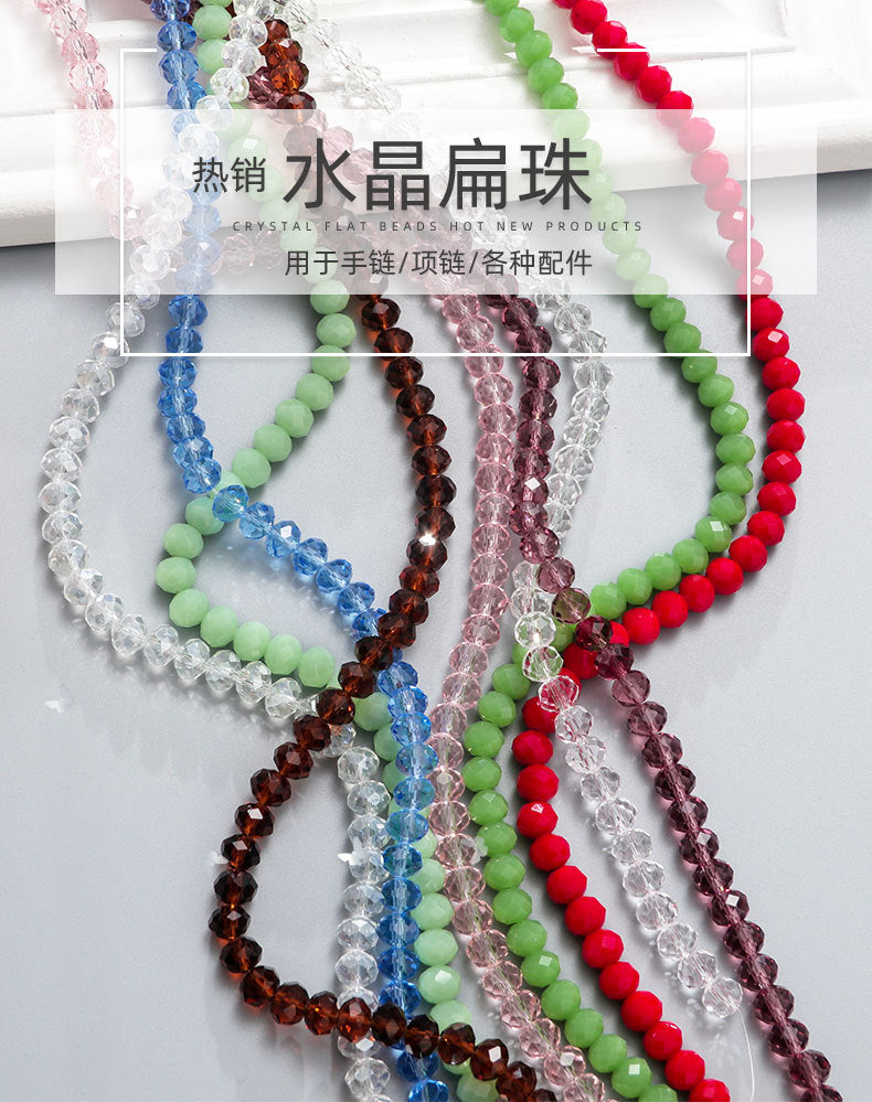 Glass Crystal Beads Loose Beads - Wheel Faceted Bracelets Necklace Accessories Crystal Flat Beads