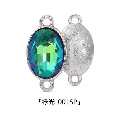 Oval 10*14mm double hanging zinc alloy silver chain headband pendant clothing DIY accessories hairpin headband hanging