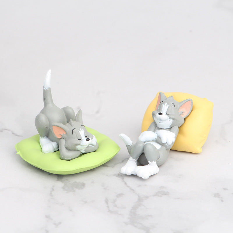 Spot cat and mouse sleeping cat set of 5 cat tom ornaments pendant keychain accessories doll DIY