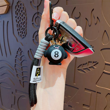 Cartoon snooker billiards keychain bag pendant cute couple schoolbag doll keychain pendant small gifts