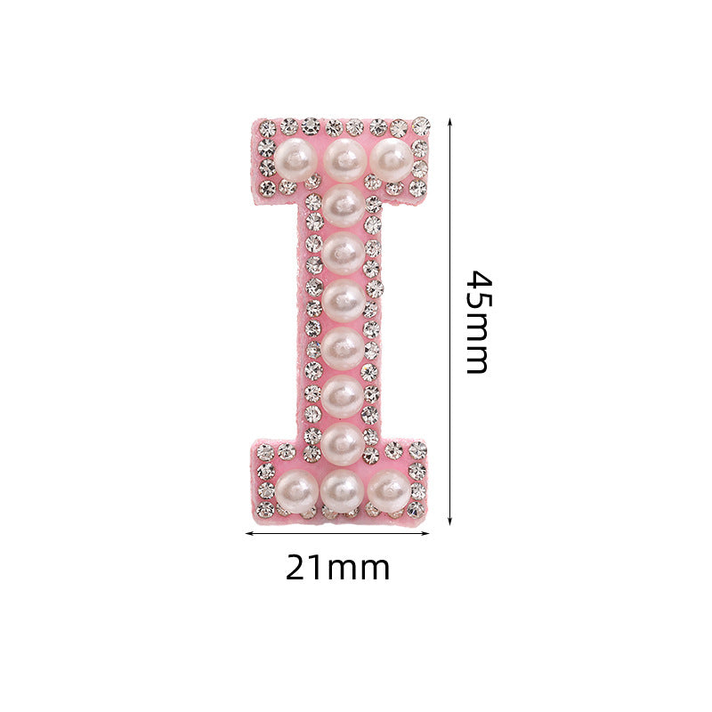 Hot Heat Patch Stickers with 26 English Letters DIY Accessories Clothing Accessories White Diamond Pink Nonwoven Fabric Stickers