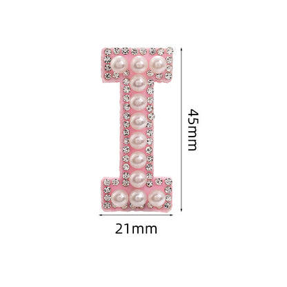 Hot Heat Patch Stickers with 26 English Letters DIY Accessories Clothing Accessories White Diamond Pink Nonwoven Fabric Stickers