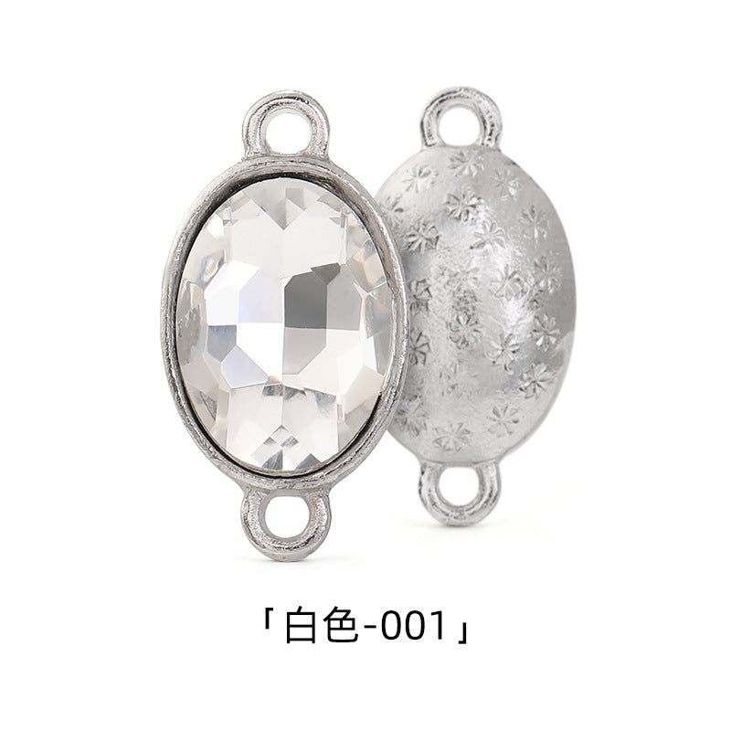 Oval 10*14mm double hanging zinc alloy silver chain headband pendant clothing DIY accessories hairpin headband hanging