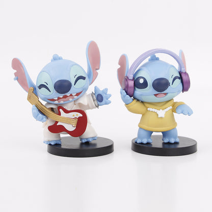 Anime wholesale interstellar baby Stitch happy guitar Stitch doll ornament doll Stitch micro model