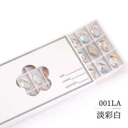 Axe Flat Buckle - Flat Bottom Special-Shaped Hand-Sewn Rhinestones Real Silver Plating Shoe Accessories Luggage Clothing