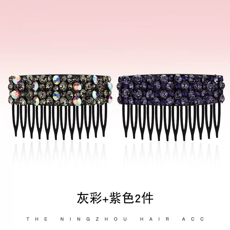 Korean Dongdaemun High-End Rhinestone Hair Comb Inverted Comb for Women, Sophisticated Elegance New Loose Hair Styling Tool Hair Clip