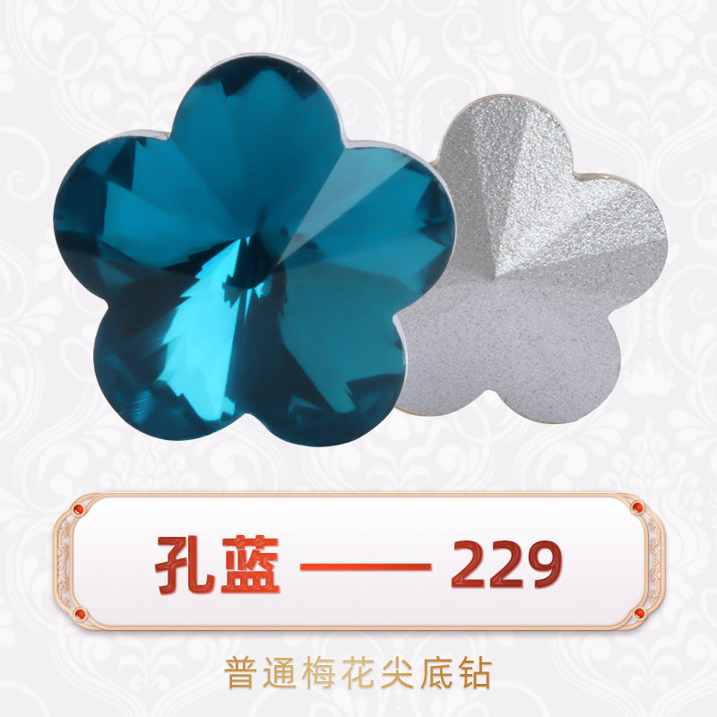 Factory wholesale plum blossom rhinestones, irregular pointed bottom glass rhinestones, phone diamond sticking materials, DIY jewelry accessories