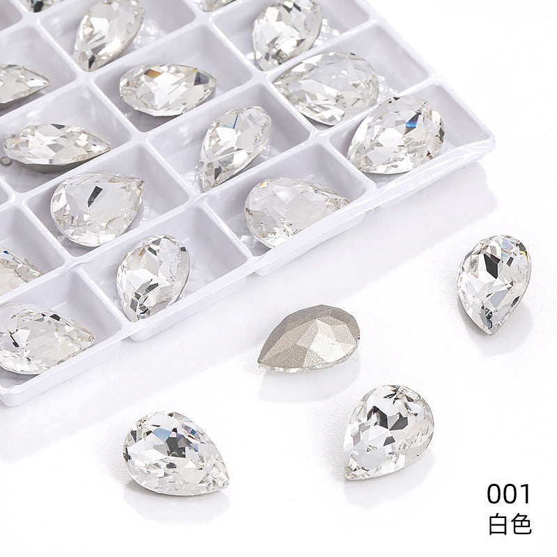 K9 high-end pear-shaped rhinestones, special-shaped rhinestones, real silver-plated base wedding dress accessories, pointed bottom pinkstone rhinestones