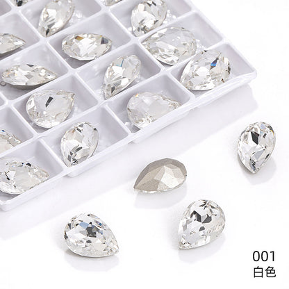 K9 high-end pear-shaped rhinestones, special-shaped rhinestones, real silver-plated base wedding dress accessories, pointed bottom pinkstone rhinestones