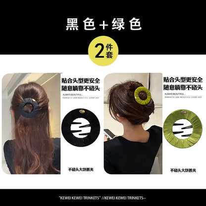 Flat hair clip, large pancake claw clip for women, new style for women, half-tie hair bun hair clip for the back of the head, yoga sports hair clip