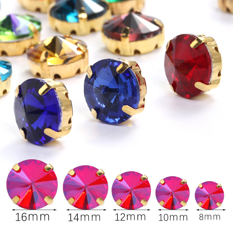Xichuan new gold background satellite square corner hand sewing drill claw drill DIY clothing collar dress accessories material wholesale