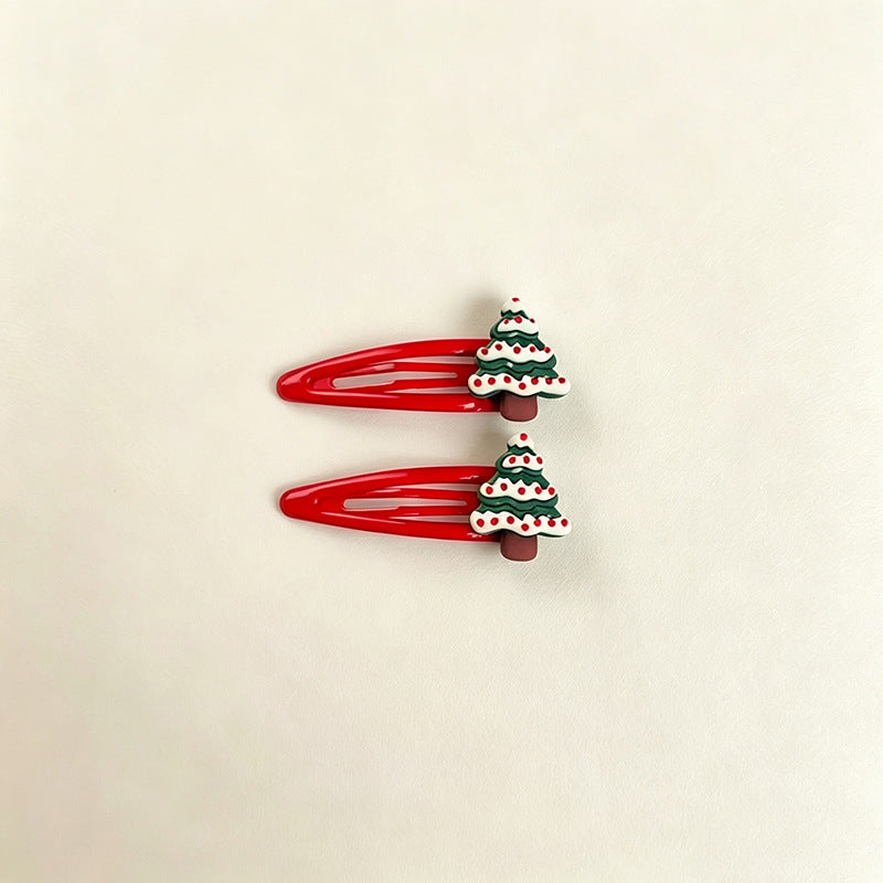 Christmas BB clip hairpin cartoon cute Santa hairpin red BB clip girl side clip bangs clip hair accessories