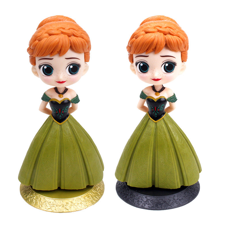 Q version of the girl, the 2nd generation of the ice and snow series princess, the 3rd generation of Elsa, the cake decoration ornaments, the figure model scene decoration