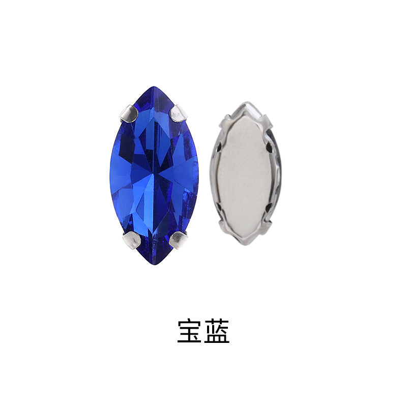 Navette Crystal Square Claw Rhinestones - Thickened Bottom Hand-Sewn Shoes Luggage Clothing Accessories