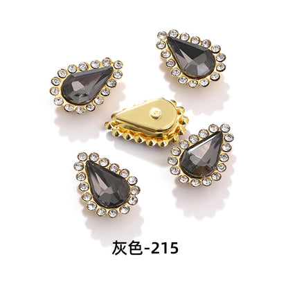 Colorful pointed waterdrop sunflower edged flower plate diamonds double-layer hand-sewn glass diamonds - clothing, hair accessories, DIY accessories
