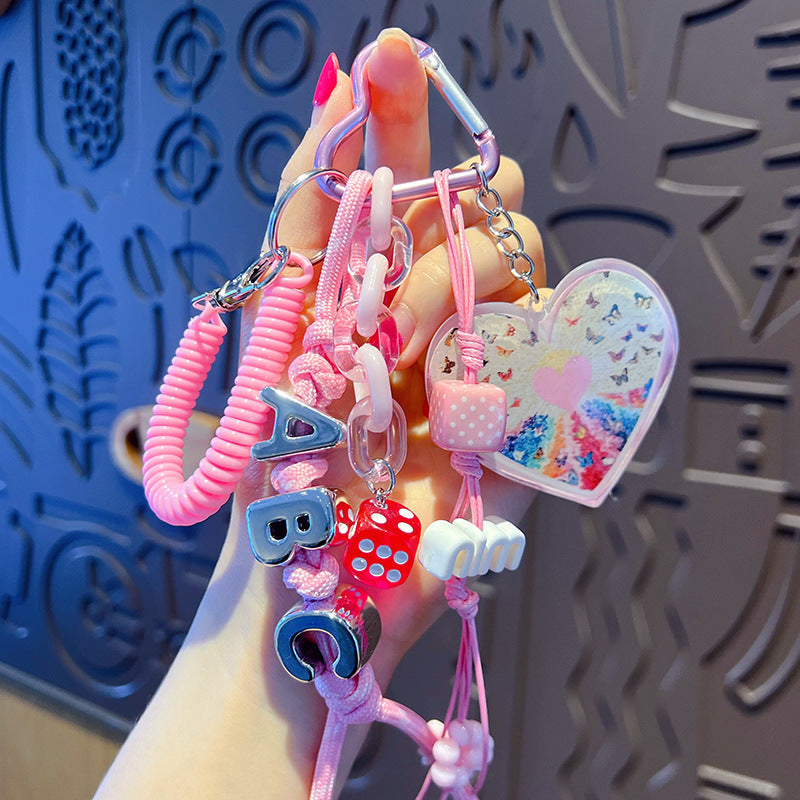 Creative miu series love bracelet keychain simple bag pendant accessories car DIY keychain pendant wholesale