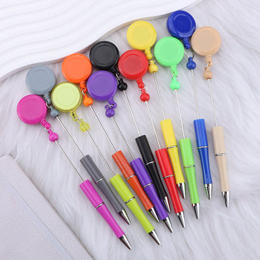 DIY easy to pull buckle ballpoint pen color plastic retractable doctor nurse badge card easy pull cable buckle