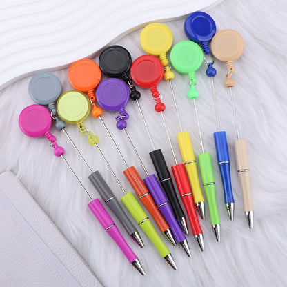DIY easy to pull buckle ballpoint pen color plastic retractable doctor nurse badge card easy pull cable buckle