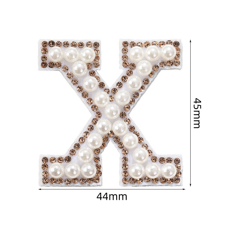 Crystal yellow diamond 26-letter fabric patch set, hot-hot stamped colored letter patch for clothing bags, diamond patches