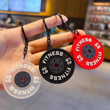 Creative Mini Fitness Barbell Piece Keychain Pendant Couple Car Bag Keychain Sports Small Pendant Wholesale